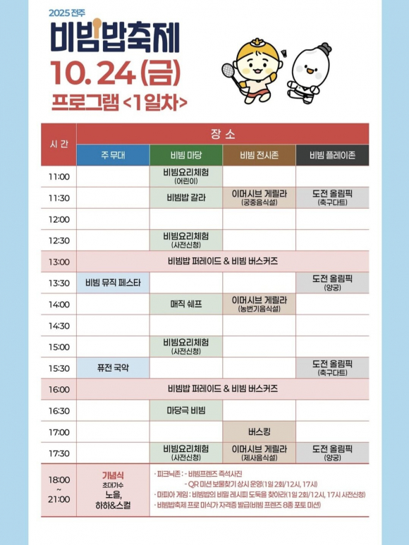 비빔밥축제 프로그램  [사진 제공 전주시. 재판매 및 DB 금지]