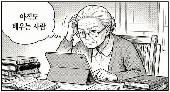 끊임없이 배우고 성찰하는 노년 [사진 제공 Gemini AI 생성. 재판매 및 DB 금지]