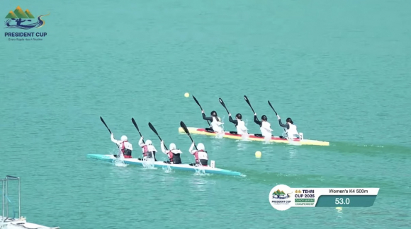 인도 우타라칸드 테흐리 호수(Tehri Lake)에서 개최된 '2025 아시아카누연맹(ACC) President Cup'에 대한민국 청소년 국가대표 [사진 제공 안동시체육회. 재판매 및 DB 금지]