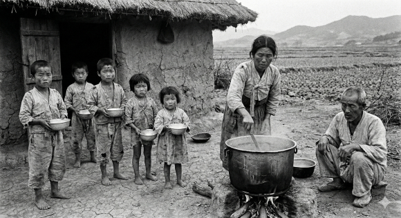 보릿고개라는 단어가 삶의 가장 큰 공포였던 시절 [사진 제공 Gemini AI 생성. 재판매 및 DB 금지]