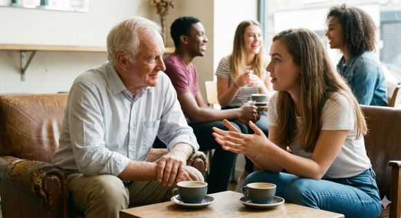 젊은 세대에게 질문을 던지고 그들의 고민에 귀를 기울이는 어른이 되는 것 [사진 제공 Gemini AI 생성. 재판매 및 DB 금지]