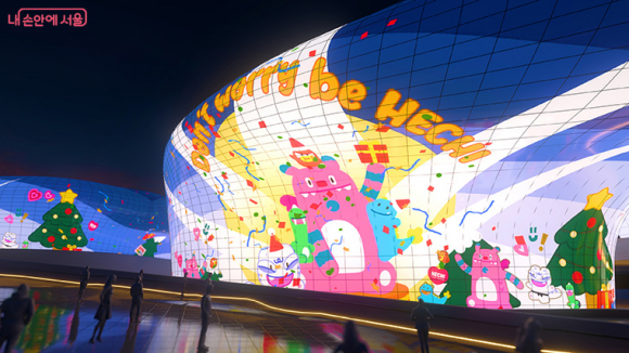 국내외 인기 캐릭터들과 협업한 미디어파사드 [사진 제공 서울시. 재판매 및 DB 금지]