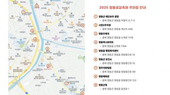 관내 주요 거점 9개소에 주차 공간을 확보 [사진 제공 영동군. 재판매 및 DB 금지]