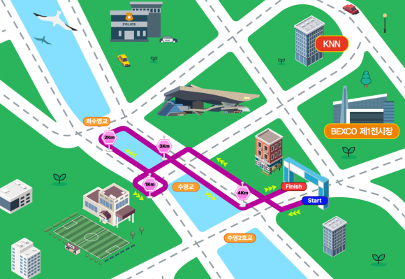 5km 코스 안내 [사진 제공 KNN. 재판매 및 DB 금지]