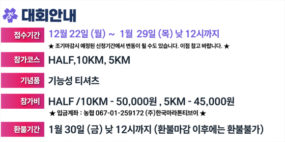 대회안내 요약 [사진 제공 서울특별시. 재판매 및 DB 금지]