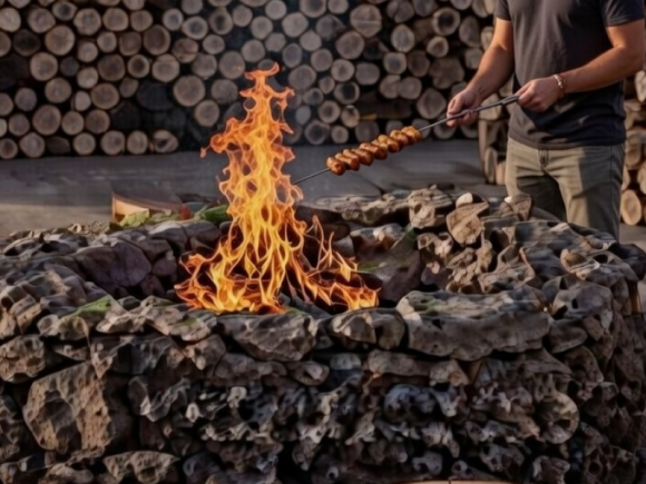 불턱구이마당에서 제주 농수특산품을 활용한 꼬치구이 체험 [사진 제공 제주시. 재판매 및 DB 금지]