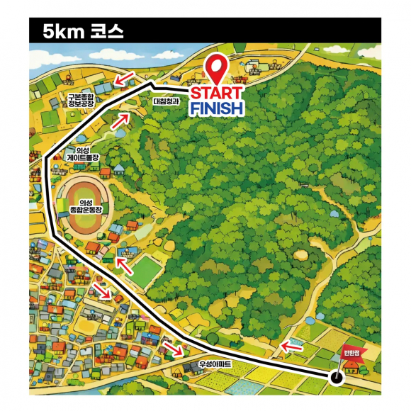의성마늘마라톤 5km 코스 [사진 제공 의성군. 재판매 및 DB 금지]