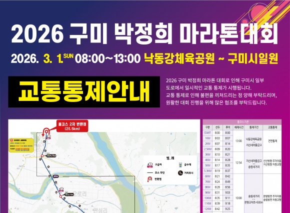 대회 당일 행사장 주변 및 마라톤 주로 구간에 대한 대대적인 교통 통제를 실시한다 [사진 제공 구미시체육회. 재판매 및 DB 금지]