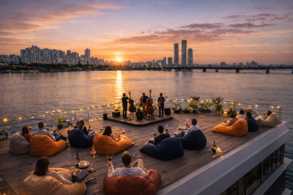 한강 위로 지는 해를 바라보며 칵테일을 즐기는 감성 파티 [사진 제공 서울특별시. 재판매 및 DB 금지]